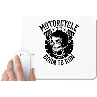                       UDNAG White Mousepad 'Death Rider | Motorcycle club' for Computer / PC / Laptop [230 x 200 x 5mm]                                              