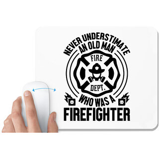                       UDNAG White Mousepad 'Firefighter | Never understimate' for Computer / PC / Laptop [230 x 200 x 5mm]                                              