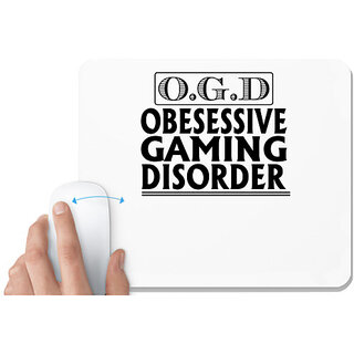                       UDNAG White Mousepad 'Game | o.g.d. obsessive' for Computer / PC / Laptop [230 x 200 x 5mm]                                              