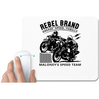                       UDNAG White Mousepad 'Rider | Rebel brand' for Computer / PC / Laptop [230 x 200 x 5mm]                                              