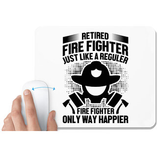                       UDNAG White Mousepad 'Fire Fighter | Retired fire' for Computer / PC / Laptop [230 x 200 x 5mm]                                              