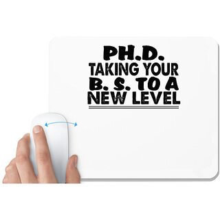                       UDNAG White Mousepad 'School | ph.d taking your' for Computer / PC / Laptop [230 x 200 x 5mm]                                              