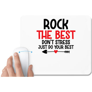                      UDNAG White Mousepad 'The Best | rock the best' for Computer / PC / Laptop [230 x 200 x 5mm]                                              