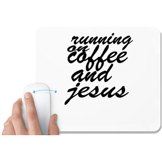                       UDNAG White Mousepad 'Coffee | runing on coffee' for Computer / PC / Laptop [230 x 200 x 5mm]                                              