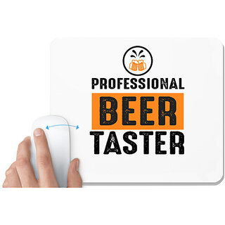                       UDNAG White Mousepad 'Beer | Professional Beer' for Computer / PC / Laptop [230 x 200 x 5mm]                                              