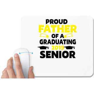                       UDNAG White Mousepad 'Father, School | Proud Father Of a Graduating' for Computer / PC / Laptop [230 x 200 x 5mm]                                              
