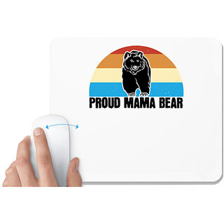                       UDNAG White Mousepad 'Mother | Proud mama bear' for Computer / PC / Laptop [230 x 200 x 5mm]                                              