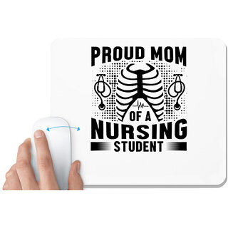                       UDNAG White Mousepad 'Nurse | Proud mom' for Computer / PC / Laptop [230 x 200 x 5mm]                                              