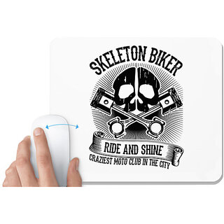                       UDNAG White Mousepad 'Death | Skeleton' for Computer / PC / Laptop [230 x 200 x 5mm]                                              