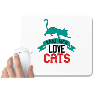                       UDNAG White Mousepad 'Cycle | Real Men Don't Need' for Computer / PC / Laptop [230 x 200 x 5mm]                                              
