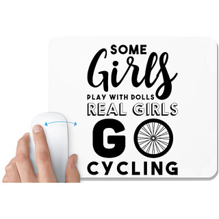                       UDNAG White Mousepad 'Cycling | Some Girls Playing with Dolls' for Computer / PC / Laptop [230 x 200 x 5mm]                                              