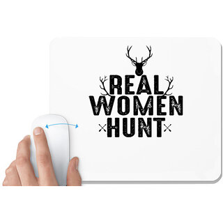                       UDNAG White Mousepad 'hunter | Real Women' for Computer / PC / Laptop [230 x 200 x 5mm]                                              