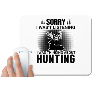                       UDNAG White Mousepad 'Hunter | Sorry 2' for Computer / PC / Laptop [230 x 200 x 5mm]                                              