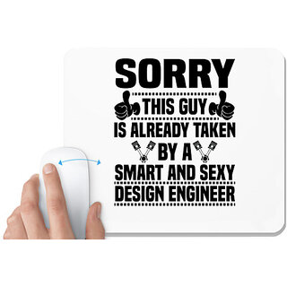                       UDNAG White Mousepad 'Design Engineer | 6 Sorry' for Computer / PC / Laptop [230 x 200 x 5mm]                                              