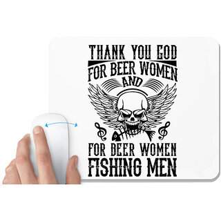                       UDNAG White Mousepad 'Death | Thanks you' for Computer / PC / Laptop [230 x 200 x 5mm]                                              