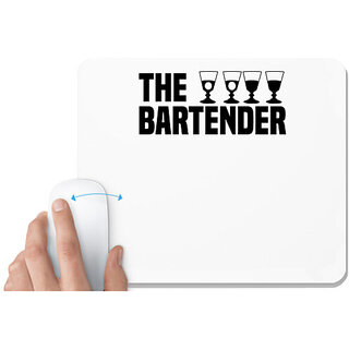                       UDNAG White Mousepad 'Bartender | The bartender' for Computer / PC / Laptop [230 x 200 x 5mm]                                              