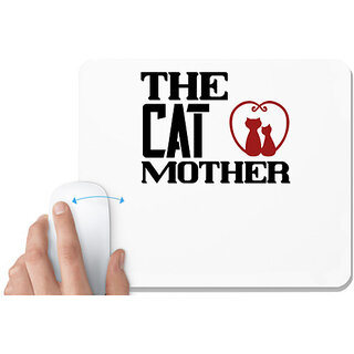                       UDNAG White Mousepad 'Cat mother | the cat mother' for Computer / PC / Laptop [230 x 200 x 5mm]                                              