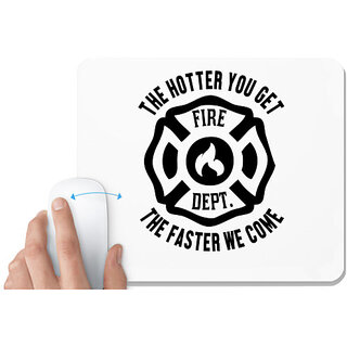                       UDNAG White Mousepad 'Fire fighter | The hotter' for Computer / PC / Laptop [230 x 200 x 5mm]                                              