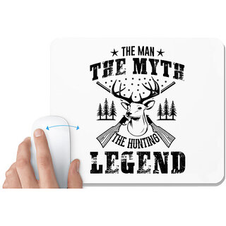                       UDNAG White Mousepad 'Hunter | The man' for Computer / PC / Laptop [230 x 200 x 5mm]                                              