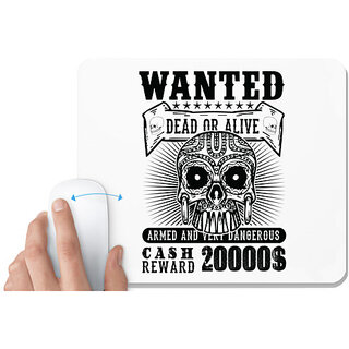                       UDNAG White Mousepad 'Death | Wanted' for Computer / PC / Laptop [230 x 200 x 5mm]                                              