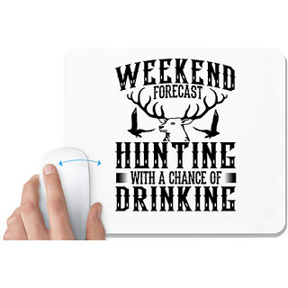                       UDNAG White Mousepad 'Hunter | Weekend-1' for Computer / PC / Laptop [230 x 200 x 5mm]                                              