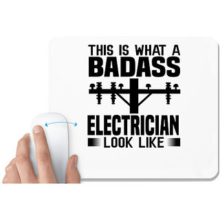                       UDNAG White Mousepad 'Electrician | This is what' for Computer / PC / Laptop [230 x 200 x 5mm]                                              