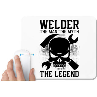                       UDNAG White Mousepad 'Welder | Welder the man' for Computer / PC / Laptop [230 x 200 x 5mm]                                              