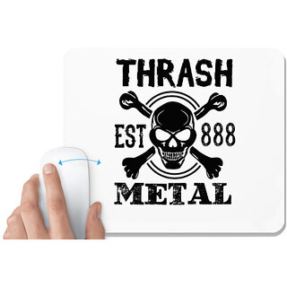                       UDNAG White Mousepad 'Death | Thrash metal' for Computer / PC / Laptop [230 x 200 x 5mm]                                              