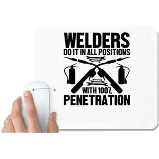                       UDNAG White Mousepad 'Welder | Welders do it' for Computer / PC / Laptop [230 x 200 x 5mm]                                              