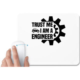                       UDNAG White Mousepad 'Mechanical Engineer | Trust me 3' for Computer / PC / Laptop [230 x 200 x 5mm]                                              