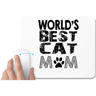                       UDNAG White Mousepad 'Mother | World's best cat mom' for Computer / PC / Laptop [230 x 200 x 5mm]                                              