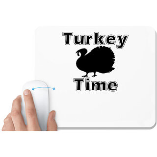                       UDNAG White Mousepad 'Turkey | turkey time' for Computer / PC / Laptop [230 x 200 x 5mm]                                              