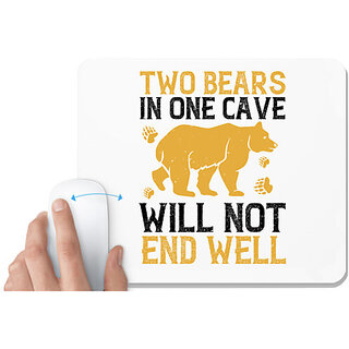                      UDNAG White Mousepad 'Bear | Two bears in one cave will not end well 01' for Computer / PC / Laptop [230 x 200 x 5mm]                                              