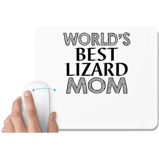                       UDNAG White Mousepad 'Mother | world's best lizard mom' for Computer / PC / Laptop [230 x 200 x 5mm]                                              