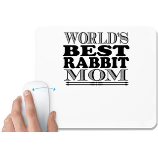                       UDNAG White Mousepad 'Mother | world's best rabbit' for Computer / PC / Laptop [230 x 200 x 5mm]                                              