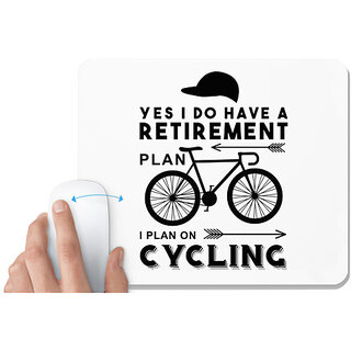                       UDNAG White Mousepad 'Cycling | YES I DO HAVE A' for Computer / PC / Laptop [230 x 200 x 5mm]                                              