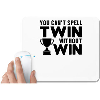                       UDNAG White Mousepad 'Twin | You can't' for Computer / PC / Laptop [230 x 200 x 5mm]                                              