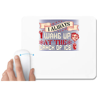                       UDNAG White Mousepad 'Wine Beer | I always wake up at the crack of ice' for Computer / PC / Laptop [230 x 200 x 5mm]                                              