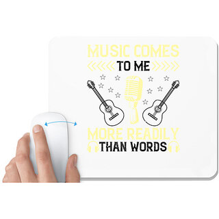                       UDNAG White Mousepad 'Music | Music comes to me more readily than words' for Computer / PC / Laptop [230 x 200 x 5mm]                                              