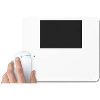                      UDNAG White Mousepad '| Black Background' for Computer / PC / Laptop [230 x 200 x 5mm]                                              