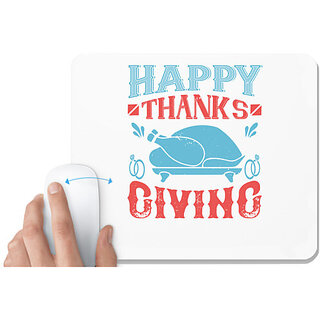                       UDNAG White Mousepad 'Thanksgiving Day | Happy thanks giving' for Computer / PC / Laptop [230 x 200 x 5mm]                                              