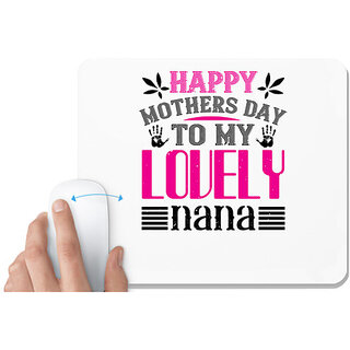                       UDNAG White Mousepad 'Mothers day | HAPPY mothers day' for Computer / PC / Laptop [230 x 200 x 5mm]                                              