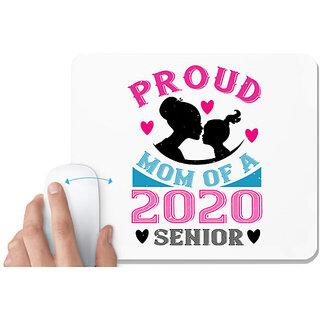                       UDNAG White Mousepad 'Mother Daughter | proud of a mom 2020 senior' for Computer / PC / Laptop [230 x 200 x 5mm]                                              