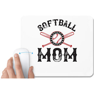                       UDNAG White Mousepad 'Mother, Softball | softball mom copy' for Computer / PC / Laptop [230 x 200 x 5mm]                                              