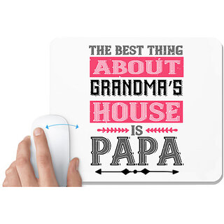                       UDNAG White Mousepad 'Father Grand Mother | the best thing about grandmas' for Computer / PC / Laptop [230 x 200 x 5mm]                                              