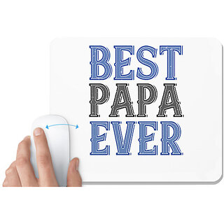                       UDNAG White Mousepad 'Father | best papa ever' for Computer / PC / Laptop [230 x 200 x 5mm]                                              