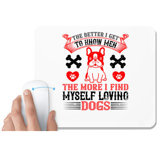                       UDNAG White Mousepad 'Dog | loving dogs' for Computer / PC / Laptop [230 x 200 x 5mm]                                              