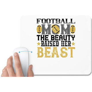                       UDNAG White Mousepad 'Mother | Football mom the beauty' for Computer / PC / Laptop [230 x 200 x 5mm]                                              