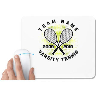                       UDNAG White Mousepad 'Tennis | Team name' for Computer / PC / Laptop [230 x 200 x 5mm]                                              