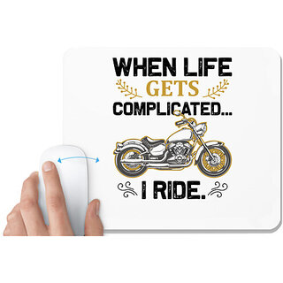                       UDNAG White Mousepad 'Rider | When Life' for Computer / PC / Laptop [230 x 200 x 5mm]                                              